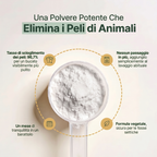 Una polvere potente che elimina i peli di animali